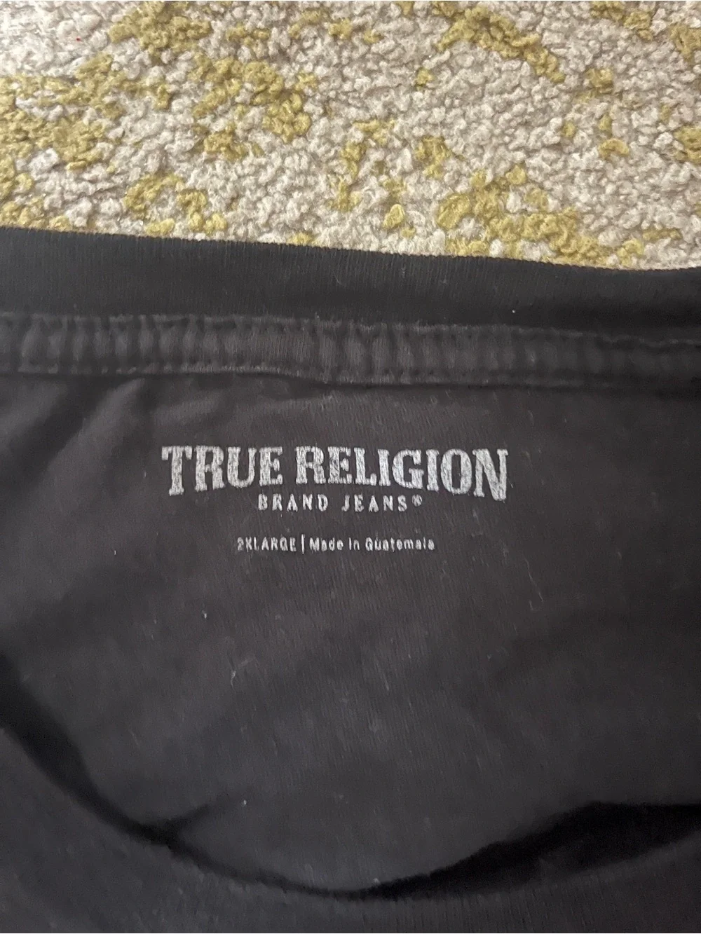 True Religion Men’s Black Graphic Logo Tee Y2K